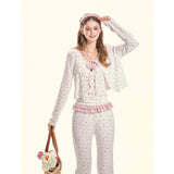 [GirlyFancyClub] Charming Floral * Comfortable Brushed Home Wear Small Floral Cardigan for Outdoor Wear