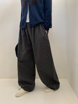 26SS★ [BAONHAUS]ティンダーコットンワイドバンディングフラワーパンツ