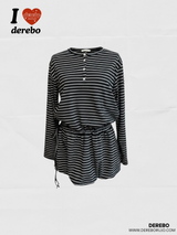 wool fleece stripe strap pumpkin dress