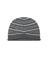 STRIPE ROLL BEANIE_GREY