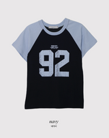スポーティーラグランカラー半袖Tシャツ (4color)