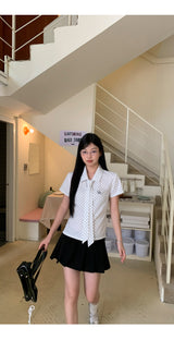 ルビーカラー半袖タイシャツ
