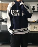 RM ナインレタリングカラーコンビネーションニットジップアップ (3C)