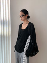 ツーウェアルーズロングスリーベッドオフショルダーTシャツ