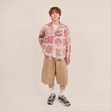 ethnic paisley open collar shirt_purple