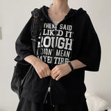 ラシットオーバーサイズショートスリーブフーディージップアップ(3 colors) H&L