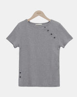 ルヒンアシンメトリーボタンロングスリーブTシャツ