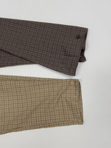 Checked shirring raglan blouse