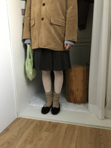 Wool Dot Pleated Skirt (2color)