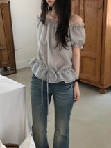 Powder Off-Shoulder Blouse (3 colors)
