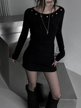 nine eyelet slim one-piece (2color)