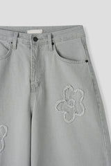 Patch Flower Gray Denim (1c)