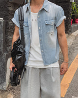 ワービッド マッスルフィット デニムシャツ