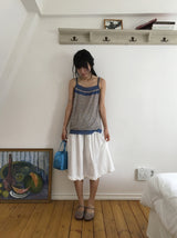 Diez Lace Flower Layered Sleeveless