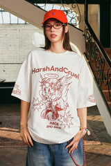 エンジェルグラフィティプリントTシャツ