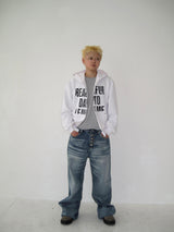 Vintage Graphic Lettering Two-Way Zip Hoodie (3c)