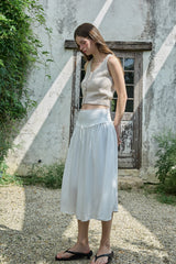 Nuts sleeveless knit_beige 