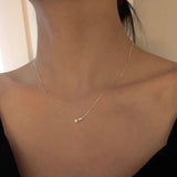 [925silver]スモール キュービック ＆ バー ネックレス