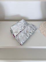 Silver Heart Button Pouch