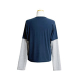 (2color) Binding Pocket Peach Layered Long Sleeve Tee
