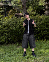 Lyn Pinstripe Carpenter Bermuda Pants