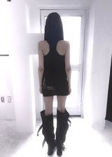 (AESPA NINGNIG PICK) KY04-TWIN GIRL TANK DRESS (BLACK)