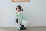 ribbon sleeve cardigan(mint)