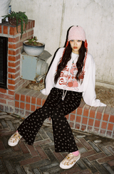 smile winter boot cut pants black