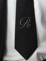Embroidered Black Tie