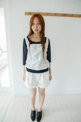 button shirring square neck sleeveless top(2colors)