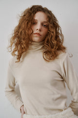 Basic turtle neck T-shirts (Beige)