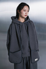 VINTAGE DIA-QUILTING HOODY (Charcoal)