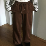 Chaelce フリル レイヤード ジョガー スウェットパンツ