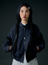 Checkboard bonnet (navy)