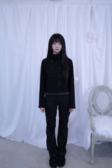ツーボタンシャーリングブーツカットパンツ（3color）