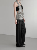 Desert Cowl Neck Hooded Drape Top