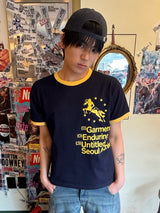ユニコーンタイポリンガークロップショートスリーブ Navy