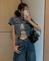 Giden デニムシャツ＆パンツセット