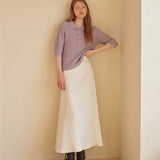 Collar Button Half Knit Violet