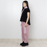 Lace Bone Sweatpants - Pink