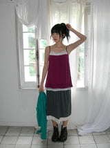 Bert Color Matching Banding Flower Midi Skirt