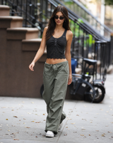 LACE SHORT SLEEVELESS [CHARCOAL]