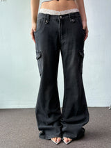 Semi Heart Side Cargo Loose Bootcut Pants 3color