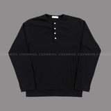 ウィユトムヘンリーネックVネック長袖Tシャツ (3 colors)