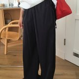 Delulu Waistband Nylon Strap Wide-Leg Long Pants 3 Colors