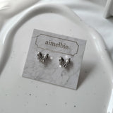 プチデイリーリボンピアス-シルバー