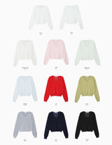 FM デイリーベーシックVネックニット (10color)