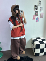 フリースピッカブル ❤ハーディーサークルラインバルーンロングスウェットパンツ🤎🩶🖤3COLOR
