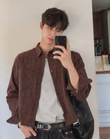 Roozen Check Pocket Long Sleeve Shirt
