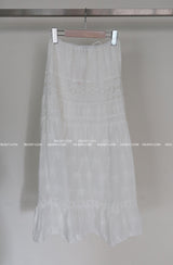 eyelet cancan maxi long skirt